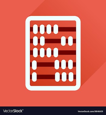 Flat icon with long shadow abacus business vector image