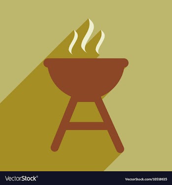 Flat icon with long shadow American BBQ vector image