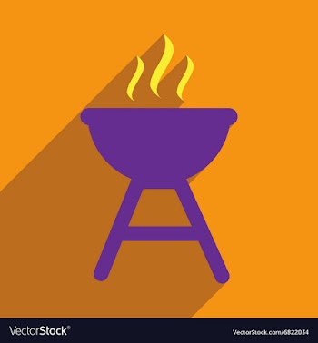 Flat icon with long shadow American BBQ vector image