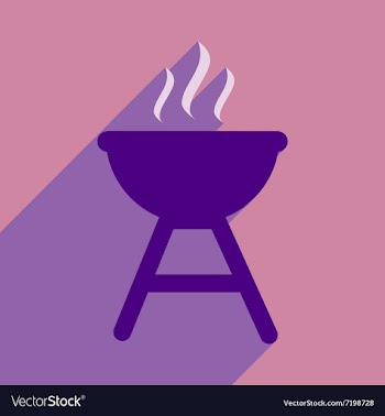 Flat icon with long shadow American BBQ vector image