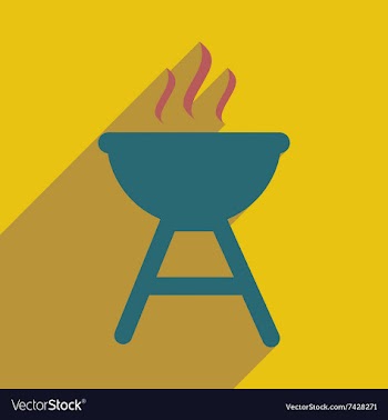 Flat icon with long shadow American BBQ vector image