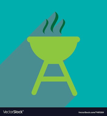 Flat icon with long shadow American BBQ vector image