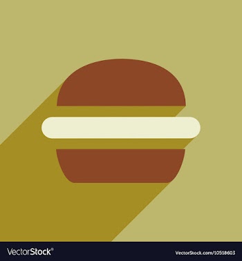 Flat icon with long shadow American burger vector image