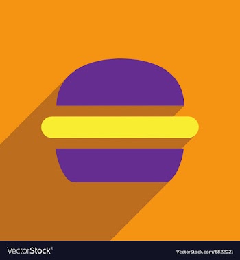 Flat icon with long shadow American burger vector image
