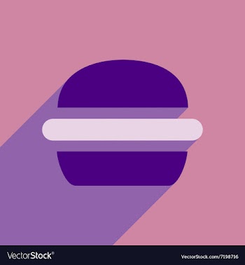 Flat icon with long shadow American burger vector image
