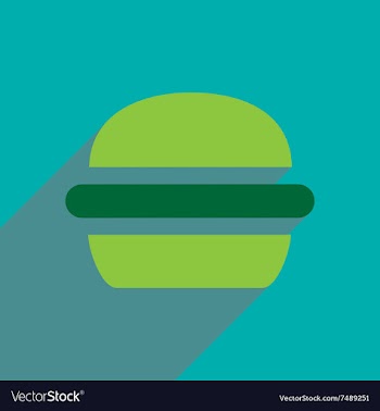 Flat icon with long shadow American burger vector image