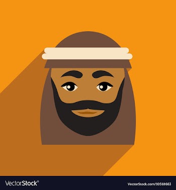 Flat icon with long shadow Arab men vector image