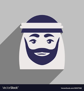 Flat icon with long shadow Arab men vector image