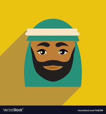 Flat icon with long shadow Arab men vector image