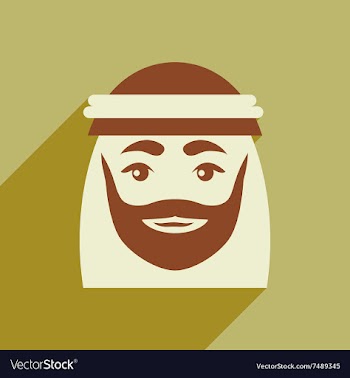 Flat icon with long shadow Arab men vector image