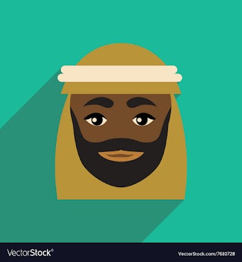Flat icon with long shadow Arab men vector image