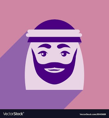 Flat icon with long shadow Arab men vector image