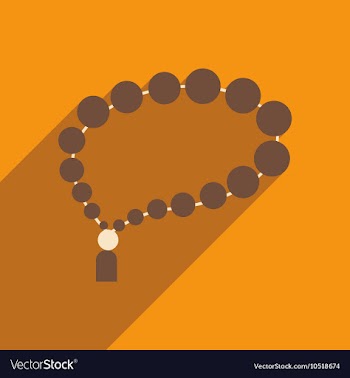 Flat icon with long shadow Arab rosary vector image