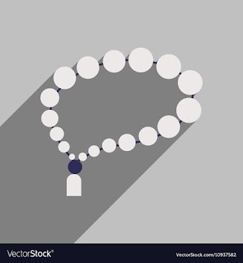 Flat icon with long shadow Arab rosary vector image