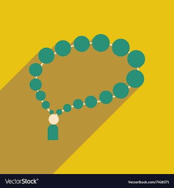 Flat icon with long shadow Arab rosary vector image