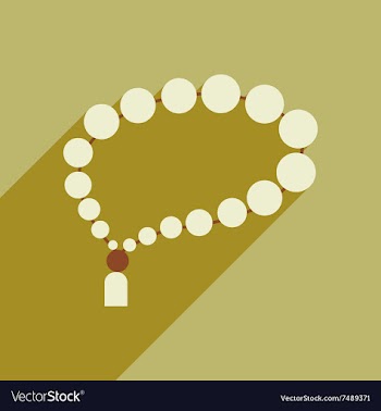 Flat icon with long shadow Arab rosary vector image