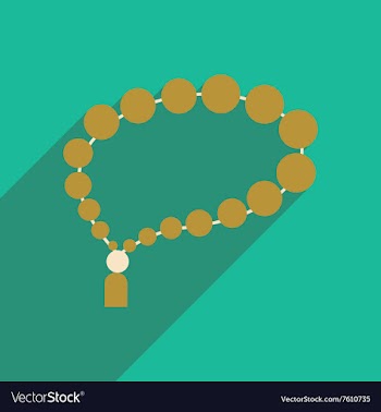 Flat icon with long shadow Arab rosary vector image