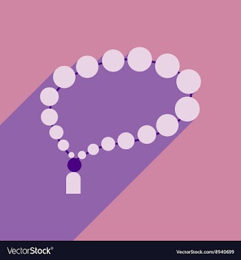 Flat icon with long shadow Arab rosary vector image
