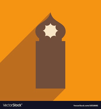 Flat icon with long shadow Arab tower vector image