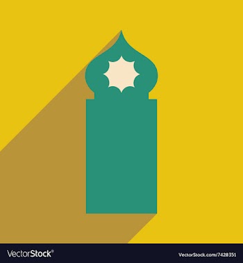 Flat icon with long shadow Arab tower vector image