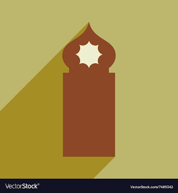 Flat icon with long shadow Arab tower vector image