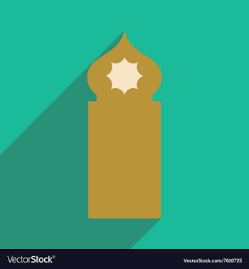 Flat icon with long shadow Arab tower vector image