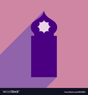 Flat icon with long shadow Arab tower vector image