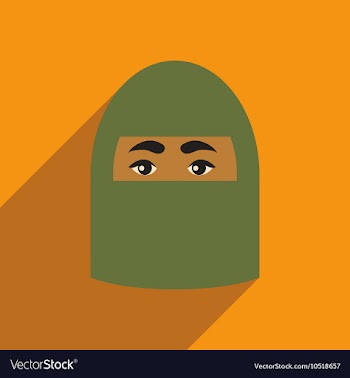 Flat icon with long shadow Arab woman vector image