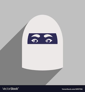 Flat icon with long shadow Arab woman vector image