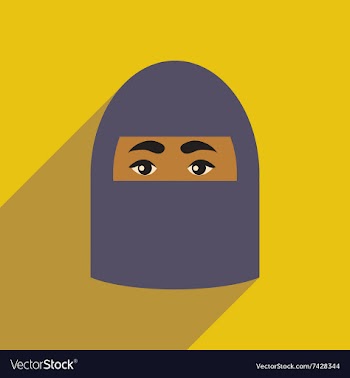 Flat icon with long shadow Arab woman vector image