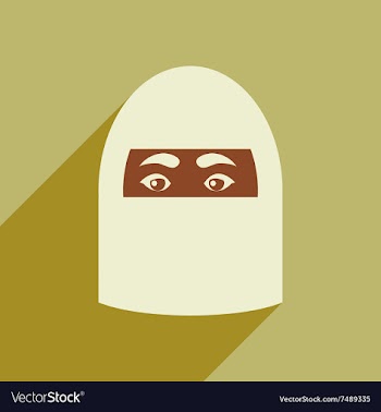 Flat icon with long shadow Arab woman vector image