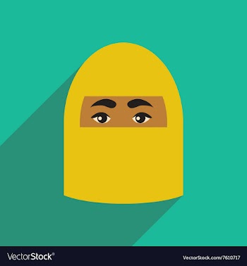 Flat icon with long shadow Arab woman vector image