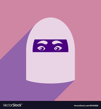 Flat icon with long shadow Arab woman vector image