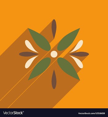 Flat icon with long shadow Arabic flower vector image