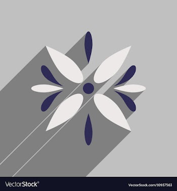 Flat icon with long shadow Arabic flower vector image