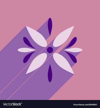 Flat icon with long shadow Arabic flower vector image