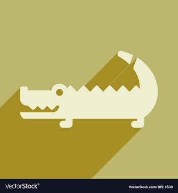 Flat icon with long shadow Australian crocodile vector image