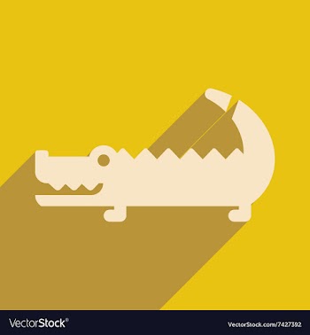 Flat icon with long shadow Australian crocodile vector image