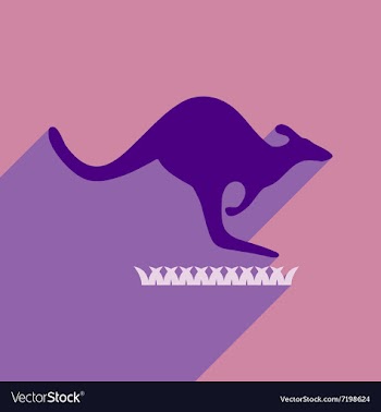 Flat icon with long shadow Australian kangaroo vector image