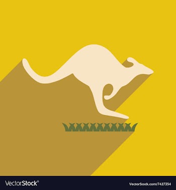 Flat icon with long shadow Australian kangaroo vector image