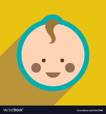 Flat icon with long shadow baby boy vector image