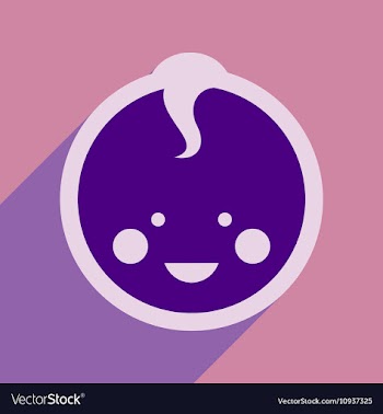 Flat icon with long shadow baby boy vector image