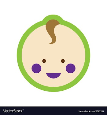 Flat icon with long shadow baby boy vector image