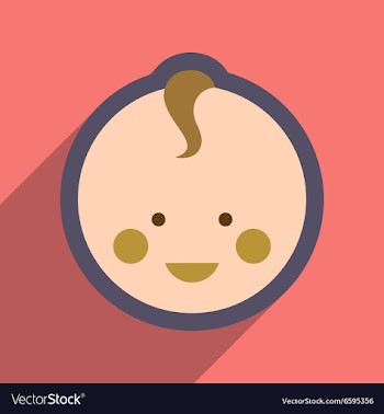 Flat icon with long shadow baby boy vector image