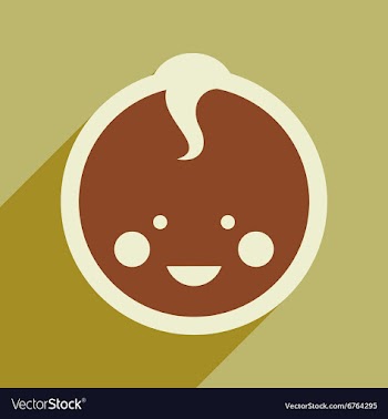 Flat icon with long shadow baby boy vector image