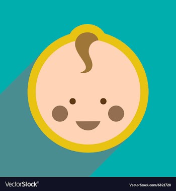 Flat icon with long shadow baby boy vector image