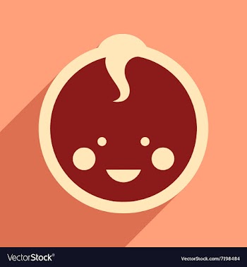 Flat icon with long shadow baby boy vector image