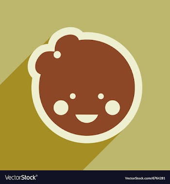 Flat icon with long shadow baby girl vector image
