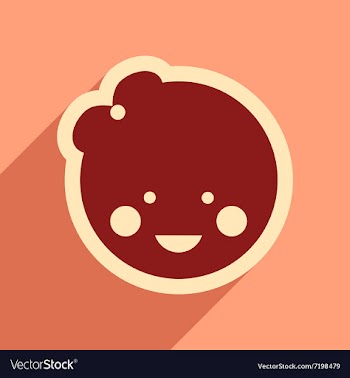 Flat icon with long shadow baby girl vector image
