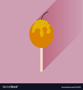 Flat icon with long shadow baked apple vector image
